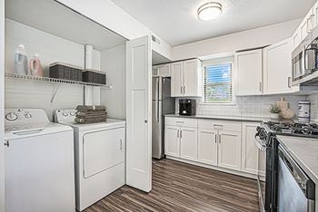 Renovated kitchen with stainless steel appliances