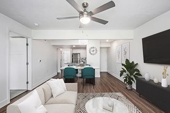 Living room with a ceiling fan