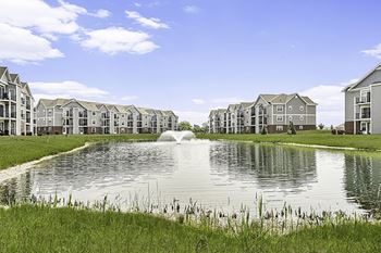 Ponds with fountains