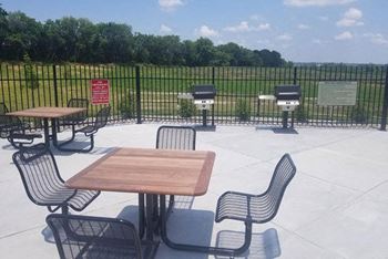 Grilling area with seating