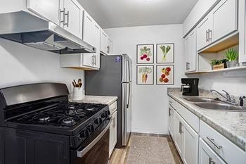 An upgraded kitchen with a gas stove