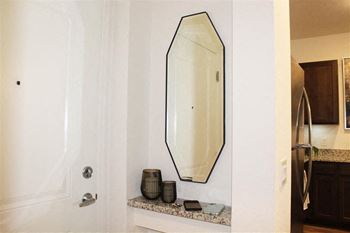 Foyer shelf with charging station
