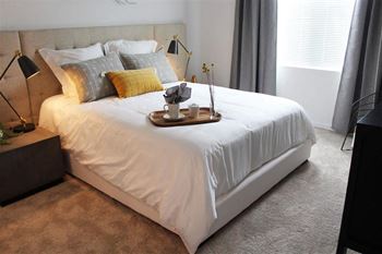 Plush pile carpeting in bedrooms