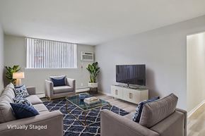Oak Park apartment for rent - Modern Living Room at The Loop on Greenfield Apartments, Oak Park, MI