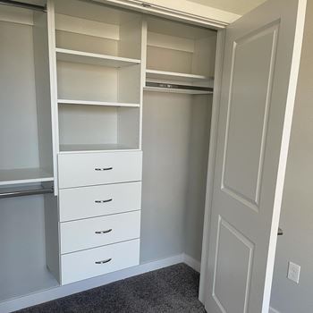 Deluxe closet system with shelving *