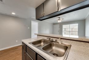 Texas City apartment for rent - A kitchen with a sink and a window.
