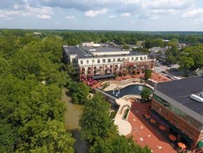 Gahanna apartment for rent - Ariel image of Residences of Creekside Plaza.