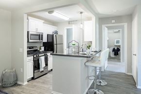 Lansing apartment for rent - an open kitchen and dining area with a large counter top