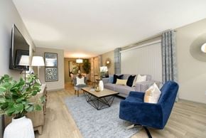 Indianapolis apartment for rent - a living room with a couch and a table