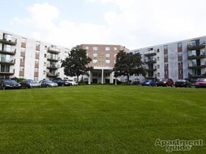 Elyria apartment for rent - High Point in the park exterior landscaping and parking lot