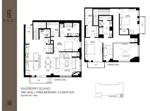 Floor plan for 3 beds, 2.5 baths, 2861 sqft