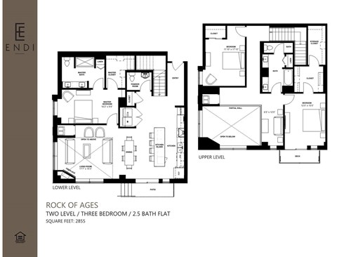Floor plan for 3 beds, 2.5 baths, 2855 sqft