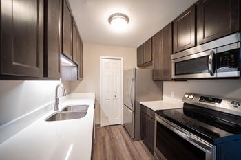 Contemporary raised panel kitchen cabinets
