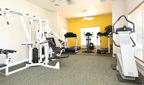 Lufkin apartment for rent - a gym with cardio machines and other exercise equipment