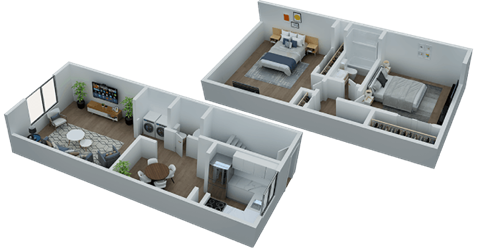 Floor plan for 2 beds, 1.5 baths, 1170 sqft