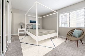 Ventura apartment for rent - Virtually staged bedroom with bedframe