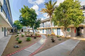 Ventura apartment for rent - courtyard with trees and plants at the residences at silver hill in suitland, md