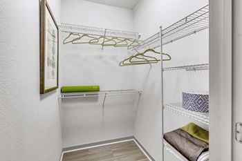 Spacious closet at pearce at pavilion luxury apartments, riverview, fl, florida