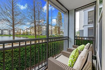 Balcony at pavilion luxury apartments, riverview, fl, florida, 33578