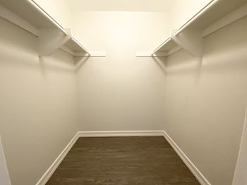 Large closets with mirrored closet doors