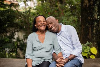 Couple smiling
