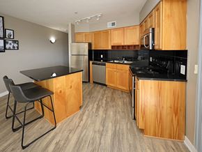 Cleveland apartment for rent - Model Suite Updated Kitchen with All New LVT Hard Surface Flooring - Stonebridge Waterfront in Flats District Cleveland OH
