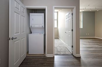Full capacity washer and dryer in every suite*