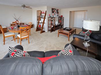 Neutral carpeting and paint throughout