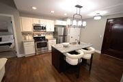 Cleveland apartment for rent - Kitchen with Island at Residences at Leader, Cleveland, OH, 44114