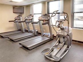 Cleveland apartment for rent - Cardio Machines In Gym at The Residences At Hanna Apartments, Ohio