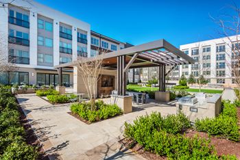 Outdoor grilling and dining areas