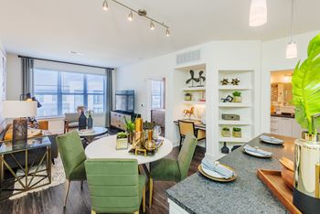 Studio, one, two and three-bedroom open living plans