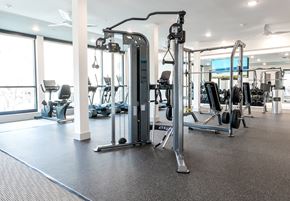Durham apartment for rent - a gym with cardio machines and weights