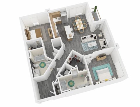 Floor plan for 2 beds, 2 baths, 1182 sqft