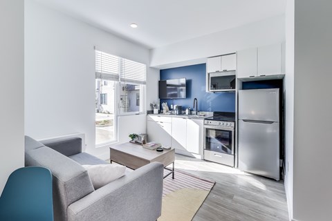 Floor plan for studio, 1 bath, 345 sqft