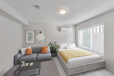 Floor plan for studio, 1 bath, 255 sqft
