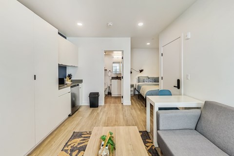 Floor plan for studio, 1 bath, 275 sqft