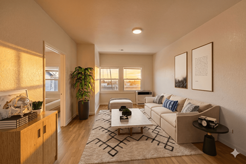Floor plan for 2 beds, 1 bath, 600 sqft