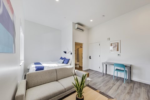 Floor plan for studio, 1 bath, 299 sqft