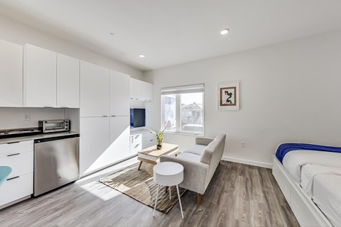 Floor plan for studio, 1 bath, 295 sqft