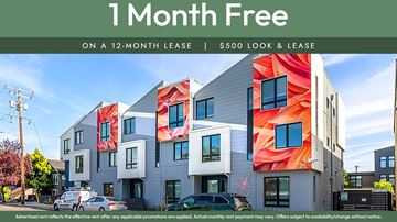 Emeryville apartment for rent - A modern apartment complex offers a free first month on a 12-month lease.