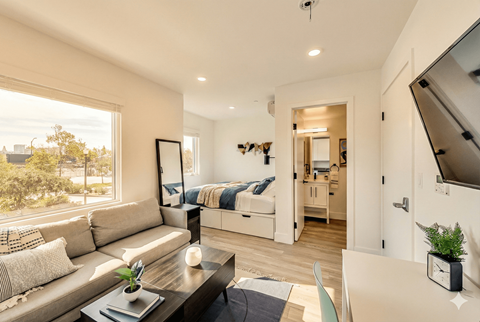 Floor plan for studio, 1 bath, 288 sqft