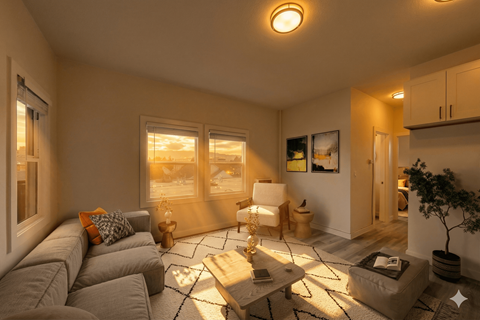 Floor plan for 2 beds, 1 bath, 500 sqft