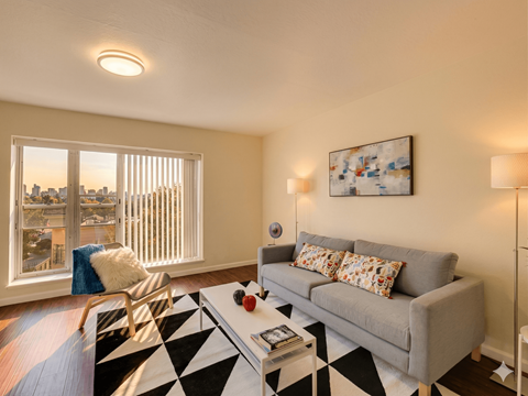 Floor plan for 1 bed, 1 bath, 450 sqft
