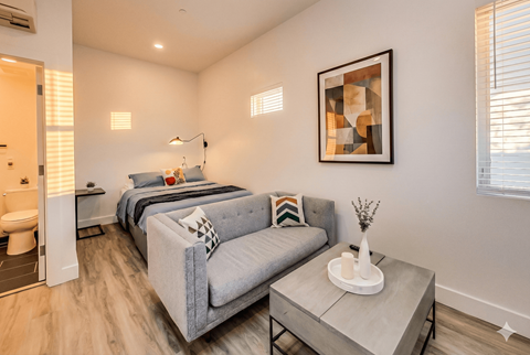 Floor plan for studio, 1 bath, 203 sqft