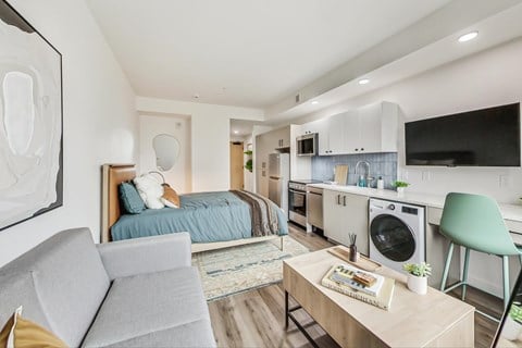 Floor plan for studio, 1 bath, 420 sqft