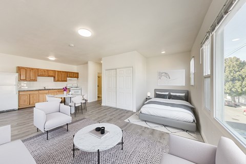Floor plan for studio, 1 bath, 450 sqft