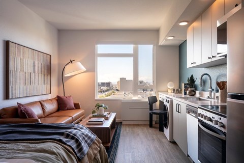 Floor plan for studio, 1 bath, 370 sqft