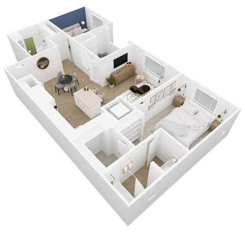 Floor plan for 2 beds, 2 baths, 976 sqft
