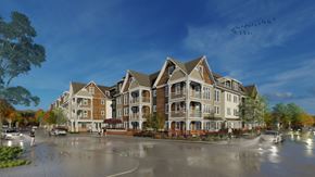 Burlingame apartment for rent - exterior rendering of Bayswater apartment building at Bayswater Apartments, California, 94010